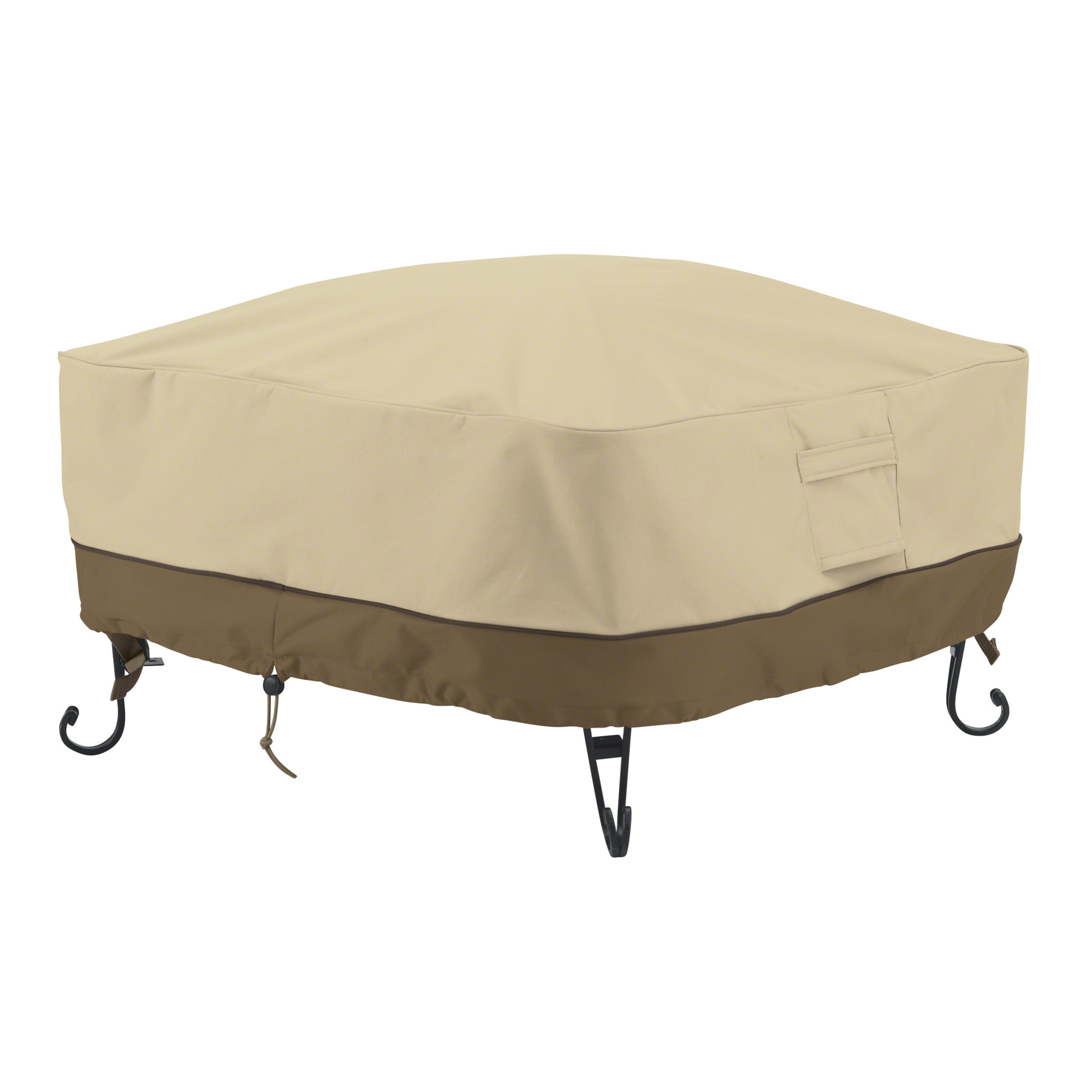 Classic Accessories Veranda Square Fire Pit Cover, L, Tan, Polyester, Model# 55-491-011501-00